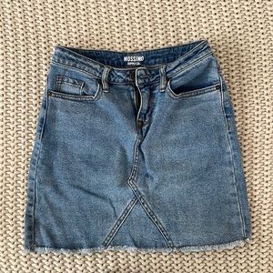 High waisted jean skirt